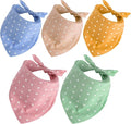 5 Pieces Dog Bandana Pet Summer Bandana Point Kerchief Dog Washable Scarf Soft by Shappy