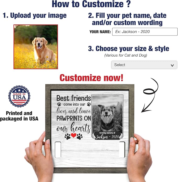 Customized Pet Sympathy Gifts Deceased Pet Picture Frame Losing A Dog Home Wall - Image 2
