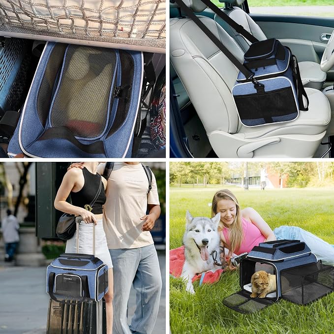Petskd Top and Side Expandable Pet Carrier 18x11x11 Inches Delta United Airline - Image 8