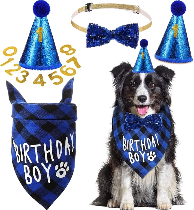Weewooday Dog Birthday Party Supplies Birthday Boy Girl Cake Bandana Triangle by Weewooday