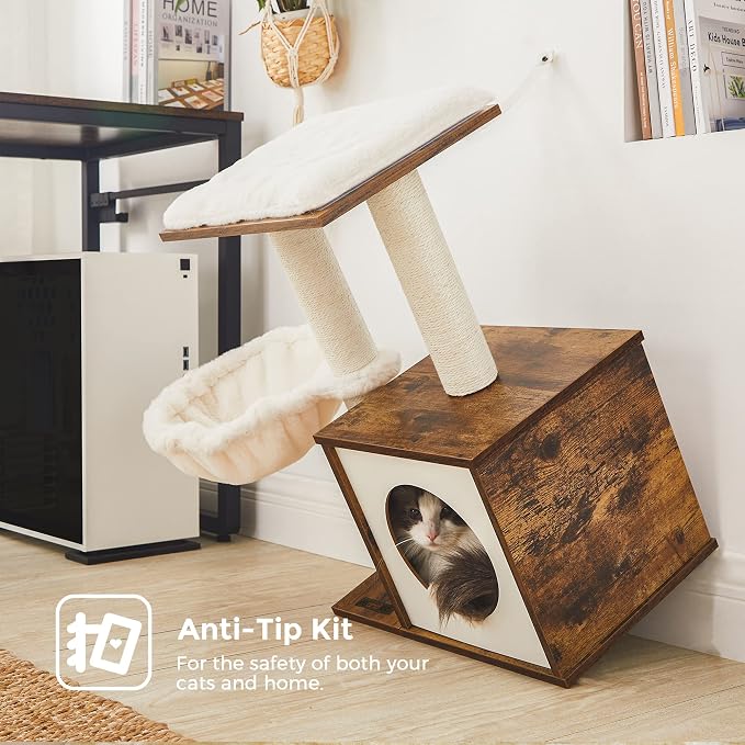 FEANDREA Small Cat Tree for Kittens, Modern Cat Tower for Indoor Cats, Cat Condo - Image 9