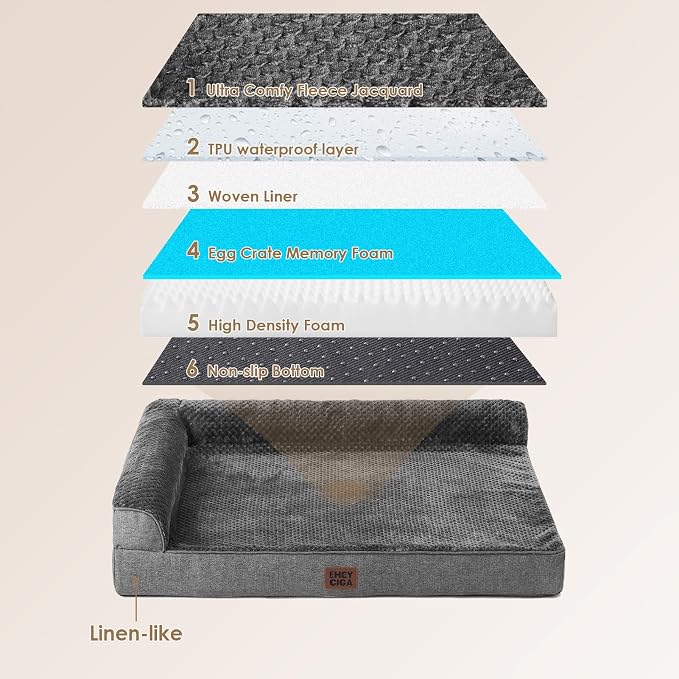 EHEYCIGA Orthopedic Dog Bed Medium Size Dogs, Memory Foam Dog Bed - Image 5