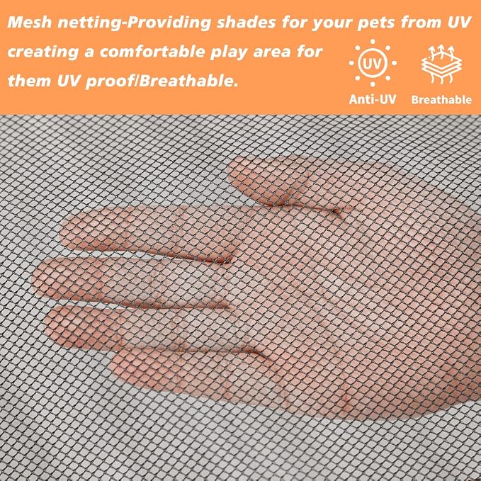 PJYuCien Dog Playpen Mesh Top Cover, Fits 24 Inch 8 Panels Regular Square - Image 4