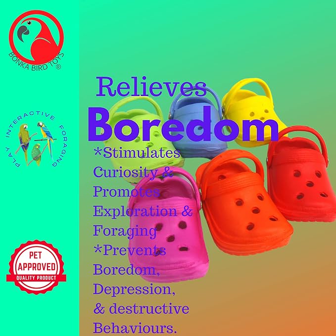 Bonka Bird Toys 4 Mini Sandals Foot Beak Chew Throw Parrot Parakeet Quaker - Image 8