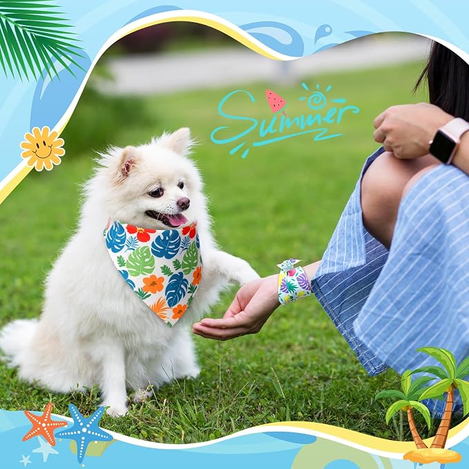Weewooday 50 Pcs Hawaiian Dog Bandanas Bulk - Image 6