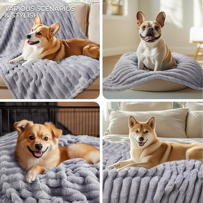 LINENLUX 1 Pack 3 Soft Dog Blanket Washable Warm Fleece Cat Blankets - Image 4
