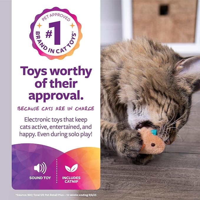 SmartyKat Chickadee Chirp Electronic Sound Cat Toy, Contains Catnip, Battery - Image 2
