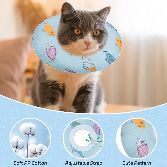 Cat Cone Collar Soft, Spay Soft Cones to Stop Licking, Cat Neck Donut Pillow - Image 3