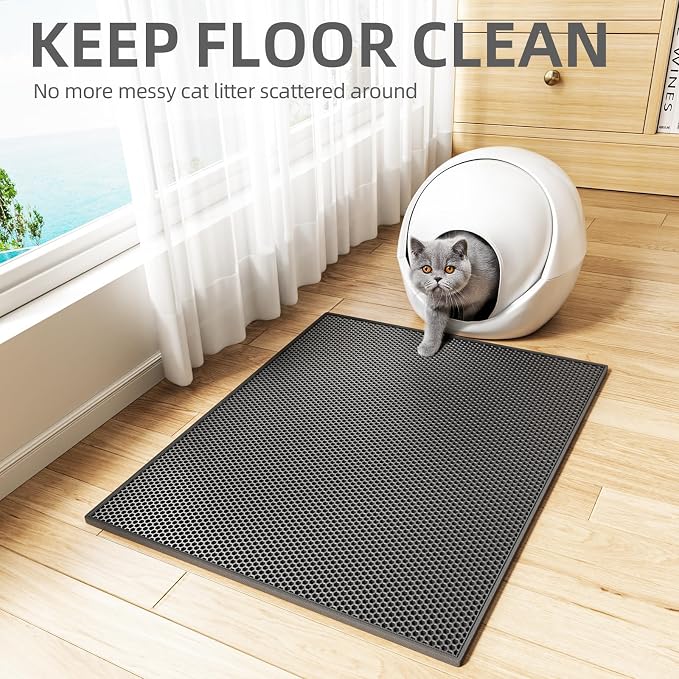 ESTHELLO Cat Litter Mat Large, Cat Litter Trapping Mat, Honeycomb Double Layer - Image 7