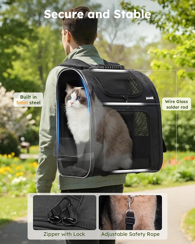 Pecute Cat Backpack Carrier XL, Expandable Pet Backpack - Image 5