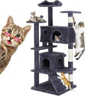 54 Inches Cat Tree Tower Condo Furniture, Climbing Tree Cat House Padded Plush by SimpleDeluxe