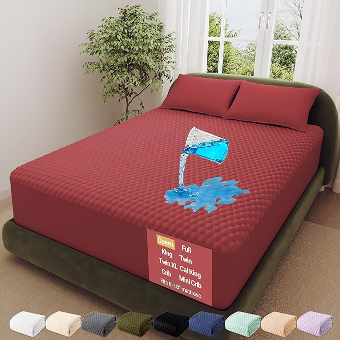 OhGeni 100% Waterproof Mattress Protector, Queen Size Mattress Soft Pad by OhGeni