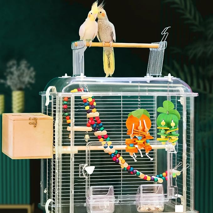 JSLZF Bird Chewing Toy for Parrot Cockatiel Conure Wood Block Cage Hanging - Image 6