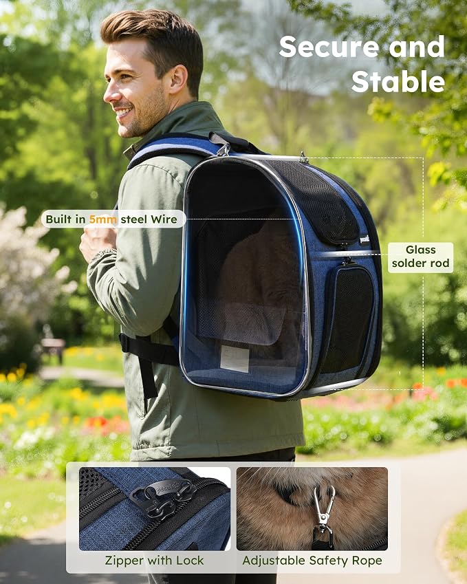 Pecute Cat Backpack Carrier Expandable, Pet Backpack - Image 5