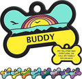 GoTags Silent Dog Tag, Personalized Engraved Bone Silicone Dog and Cat Name Pet by GoTags