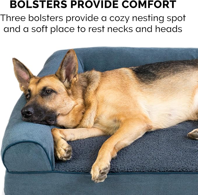 Furhaven Orthopedic Dog Bed for Large Dogs w/ Removable Bolsters & Washable - Image 11