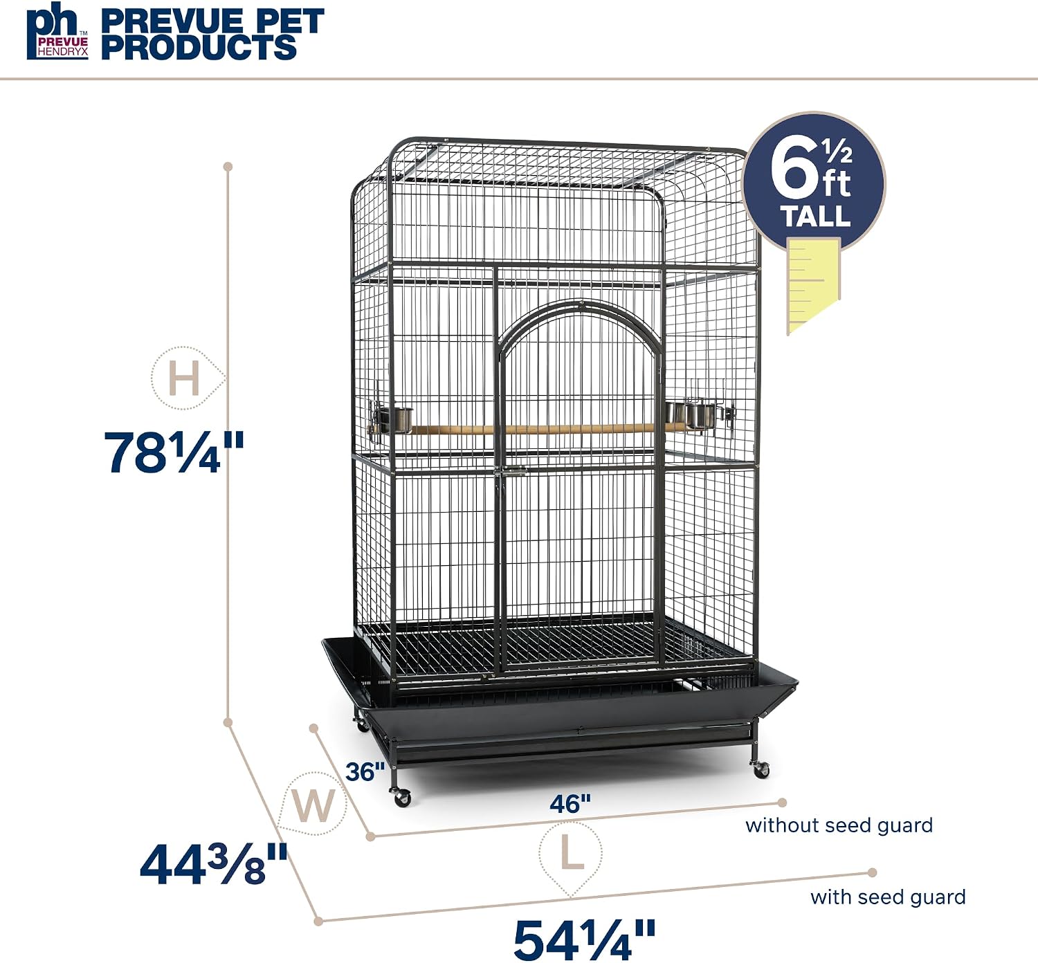 Prevue Pet Products Empire Bird Cage, 46" L x 36" W x 78 1/4" H - GlobalHabitat Supply