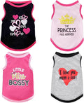 4 Pack Dog Shirts Summer Printed Puppy Clothes Cute Sleeveless Pet T Shirts Dog by Pistha