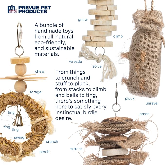 Prevue Pet Products Wholesome Naturals 4 Piece Bird Toy Bundle - Image 6