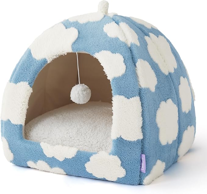 Lesure Cute Cat Beds for Indoor Cats - 2 in 1 Large Cat Cave Bed for Puppy and - Image 7