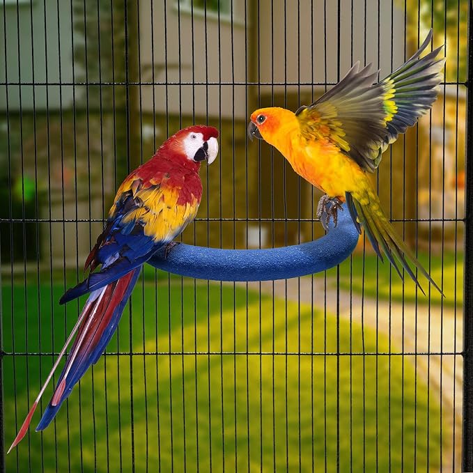 U Shape Parrot Perch Stand Toy Bird Platform Sand Paw Grinding Clean Stick - Image 2