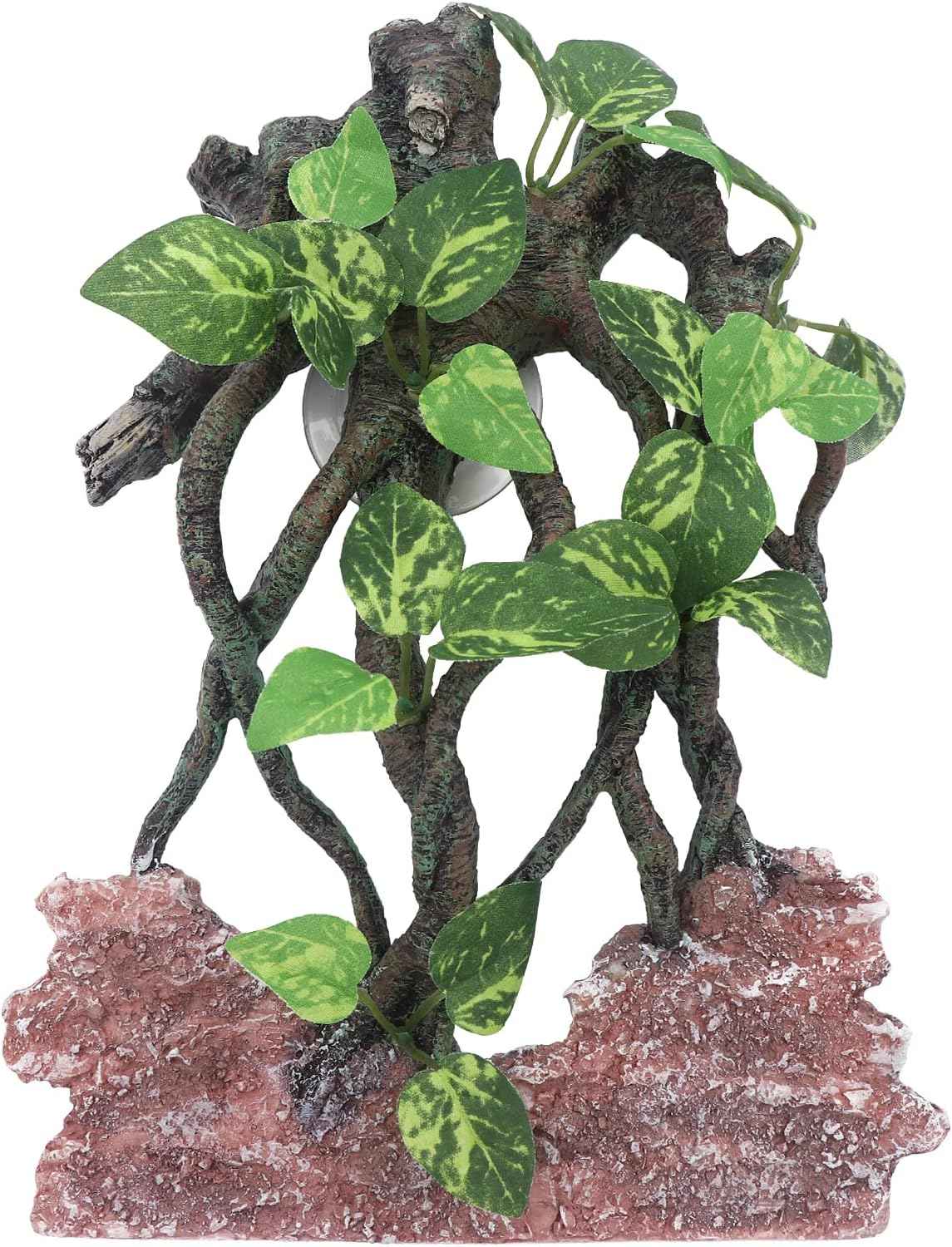 Suction-cup climbing branch and rock terrarium backdrop