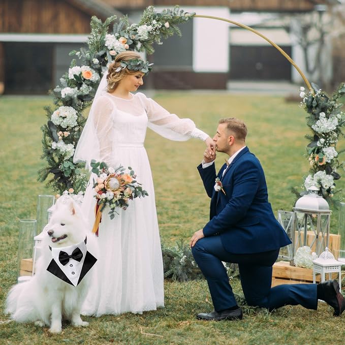 ADOGGYGO Formal Dog Tuxedo Wedding Pet Bandana Collar - Image 3