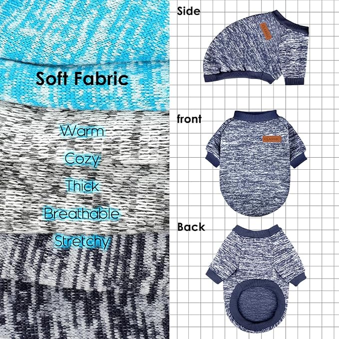 3 Pack Dog Sweaters for Small Dogs Girl Boy Winter Fleece Clothes Warm Soft Dog - Image 5