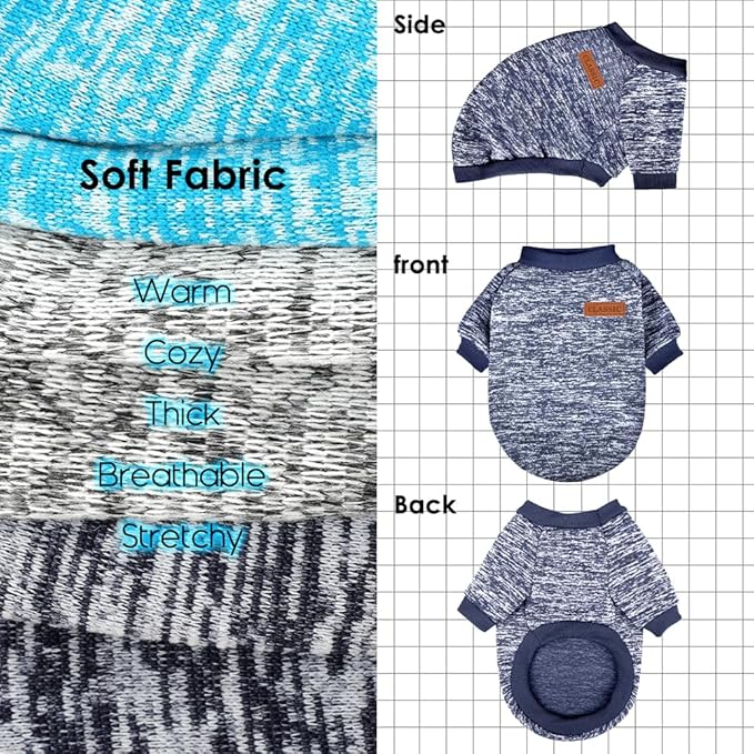 3 Pack Dog Sweaters for Small Dogs Girl Boy Winter Fleece Clothes Warm Soft Dog - Image 4