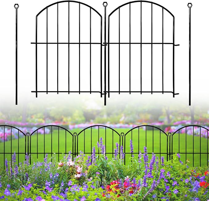 Decorative Garden Fence 17in x18ft, 18 Pack Rustproof Metal No Dig Fence Animal - Image 9