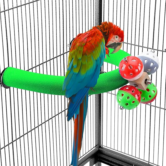 U Shape Parrot Perch Stand Toy Bird Platform Sand Paw Grinding Clean Stick by FrgKbTm