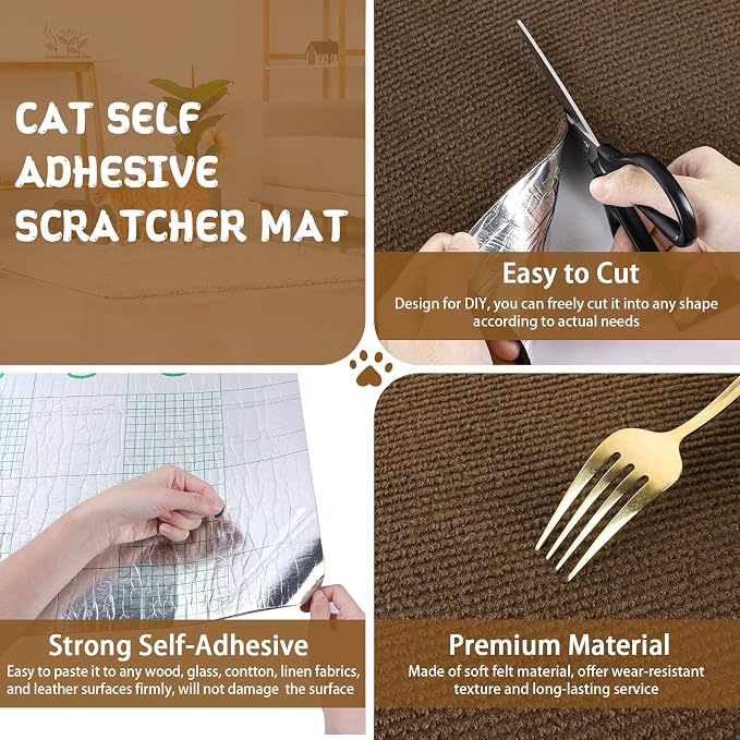 Climbing Cat Scratcher Mat Trimmable Cat Scratching Post Carpet 78.7’’x15.8’’ - Image 3