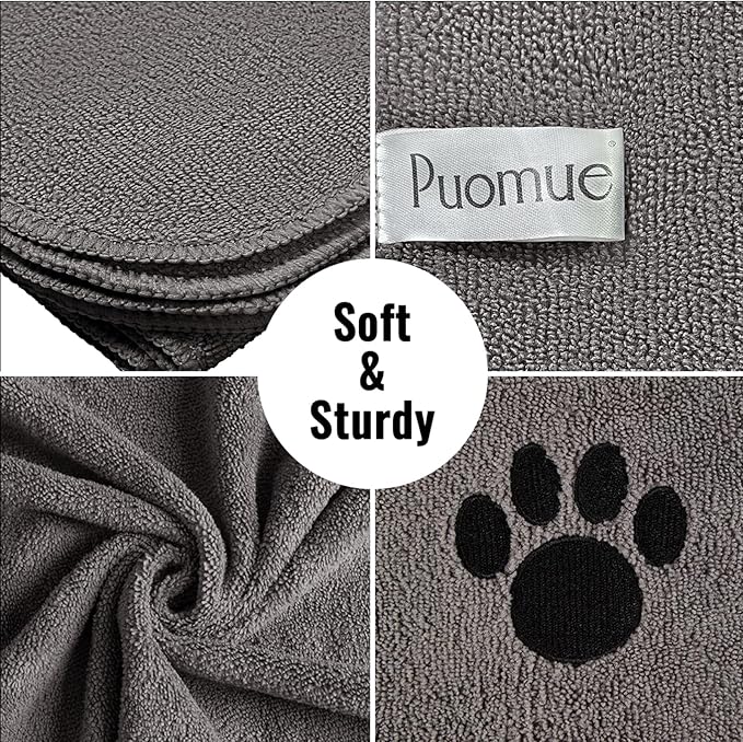 Microfiber Dog Towels for Drying Dogs, Super Absorbent and Soft Pet Grooming - Image 2