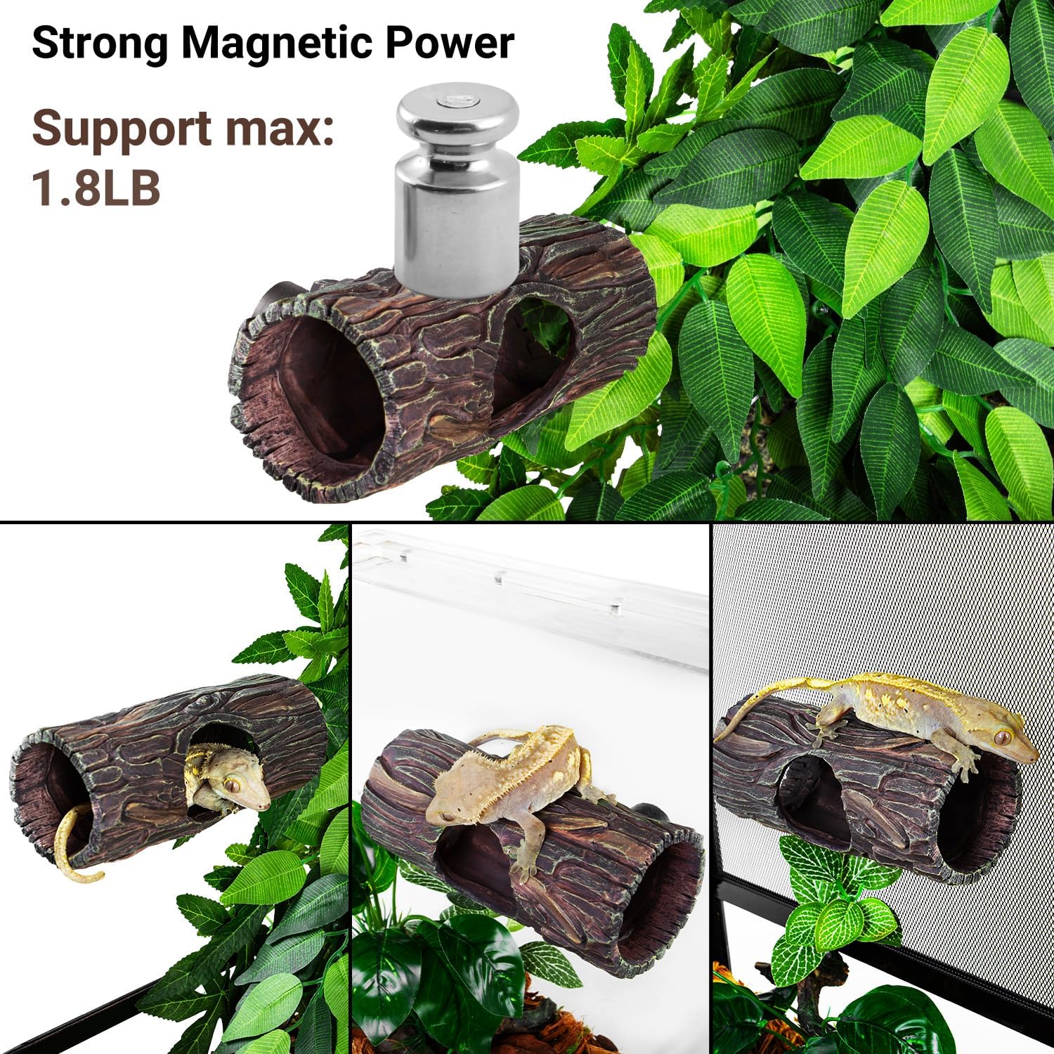 REPTIZOO Magnetic Crested Gecko Reptile Hide Cave - GlobalHabitat Supply