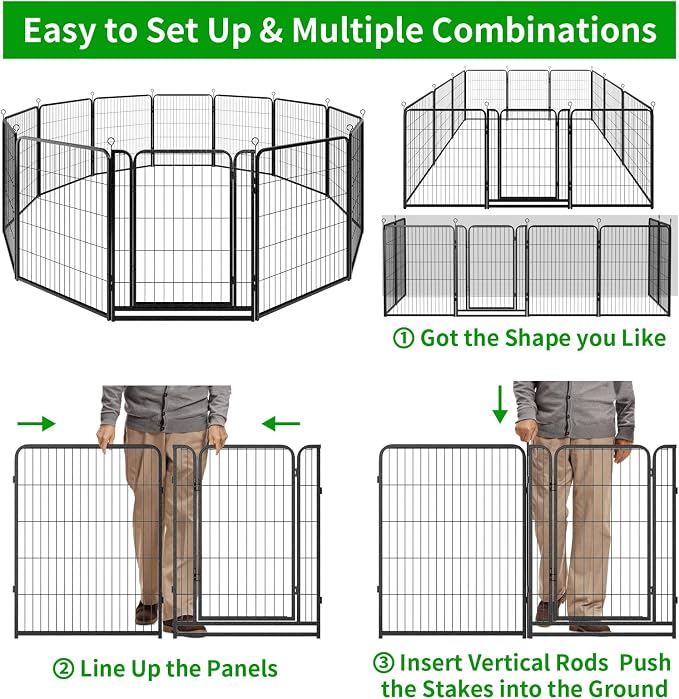 Dog Playpen Outdoor Extra Wide 12 Piece Panels Heavy Duty Anti-Rust - Image 8