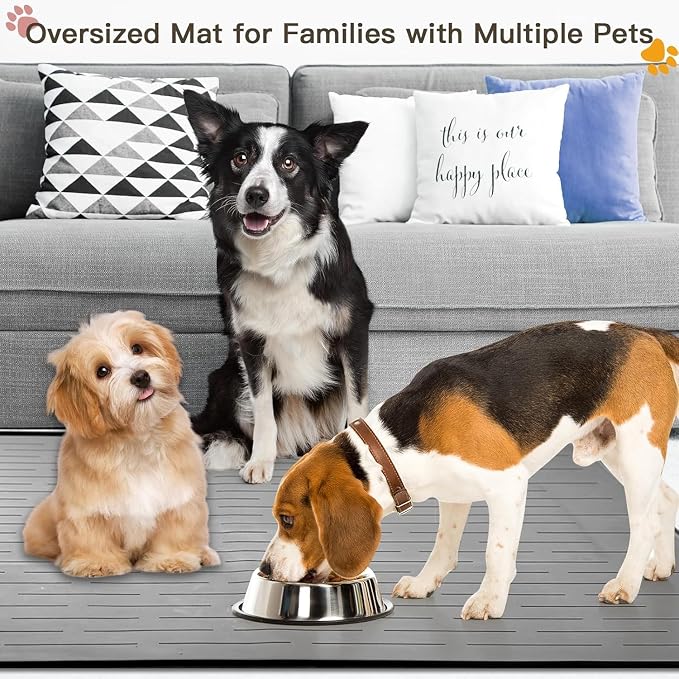 Largest Dog Food Mat, Thinken Waterproof Non-Slip XXXL Pet Feeding Mat - Image 7