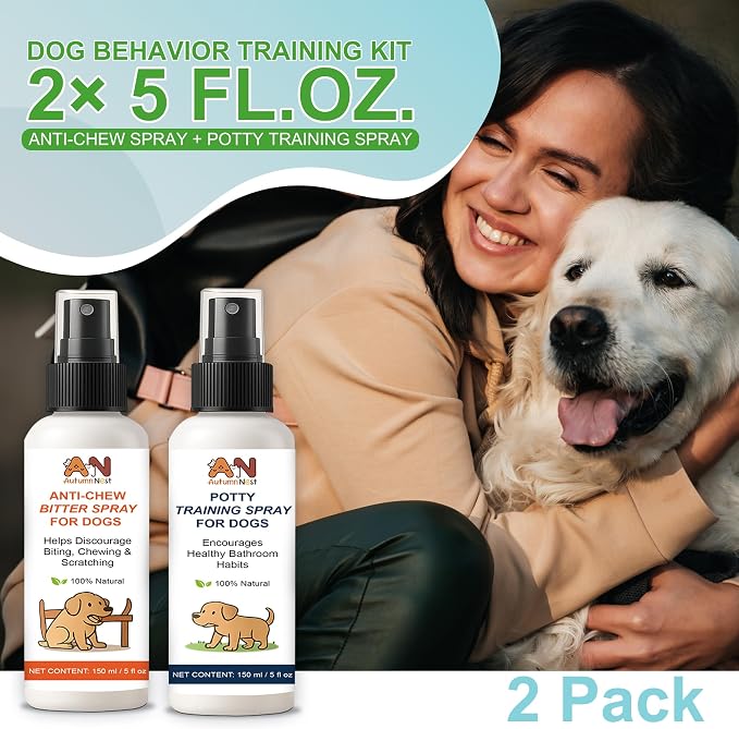 Dog Behavior Training Kit – 2-Pack No Chew Spray + Potty Training Spray – - Image 2