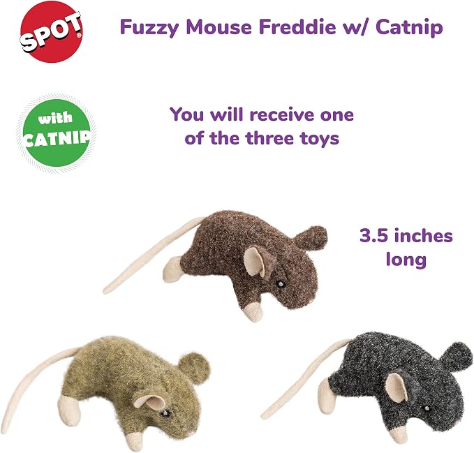 SPOT Fuzzy Mouse Freddie Cat Toy - Image 2