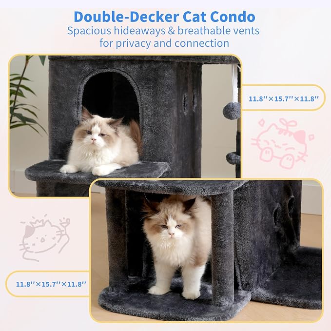 Heybly Cat Tree, 25.6-inch Cat Tower - Image 8