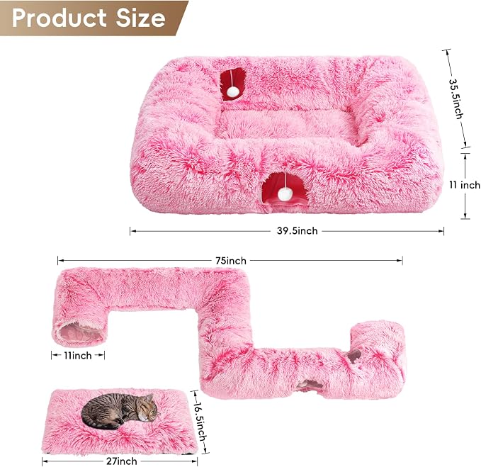 Extra Large Cat Tunnel Bed, 4 Ways Tunnels - Image 2