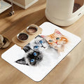 Cute Cats Pet Food Mat for Cats and Dogs–Christmas Stocking Absorbent Quick Dry by LUTASER