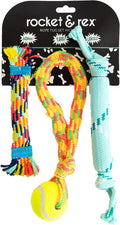 rocket & rex Dog Chew Toy Set for Small to Medium Breeds, Includes a Rope by rocket+%26+rex