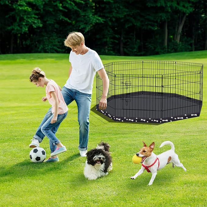 Dog Pen Pet Playpen Dog Fence Indoor Foldable Metal Wire Exercise Puppy Play - Image 3