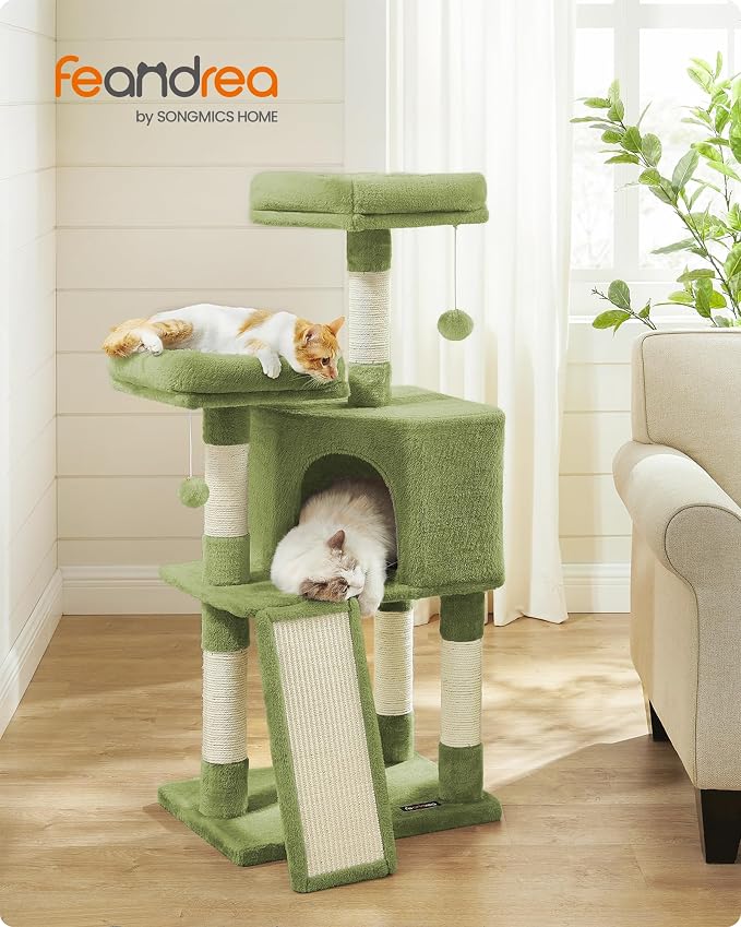 Feandrea Cat Tree, 45.3-Inch Cat Tower, Plush Condo - Image 2