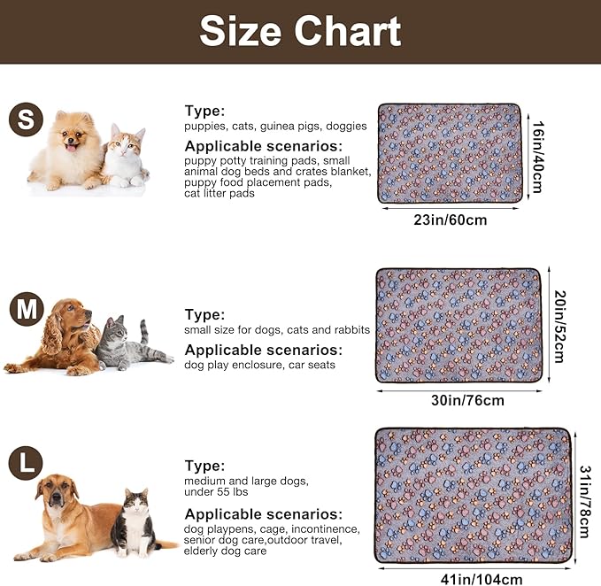Dono 1 Pack 3 Dog Blankets, Soft Fluffy Fleece Pet Blanket Warm Sleep Mat Paw - Image 3