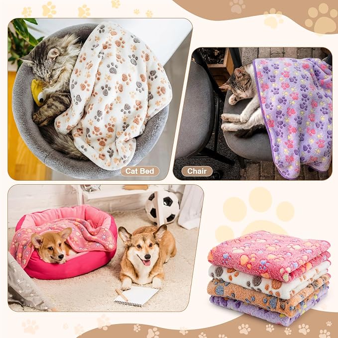 Tatuo 4 Pcs Dog Blanket for Pet Cat Blankets Indoor Puppy Teething Stuff Toys - Image 4