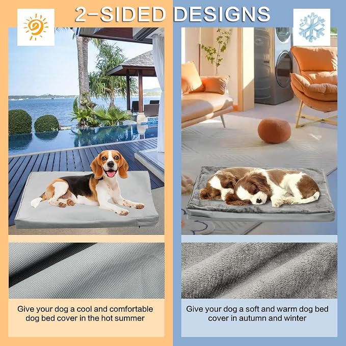 Waterproof Dog Bed Cover, Washable Removable Pet Dog Crate Pad Replacement Cover - Image 5