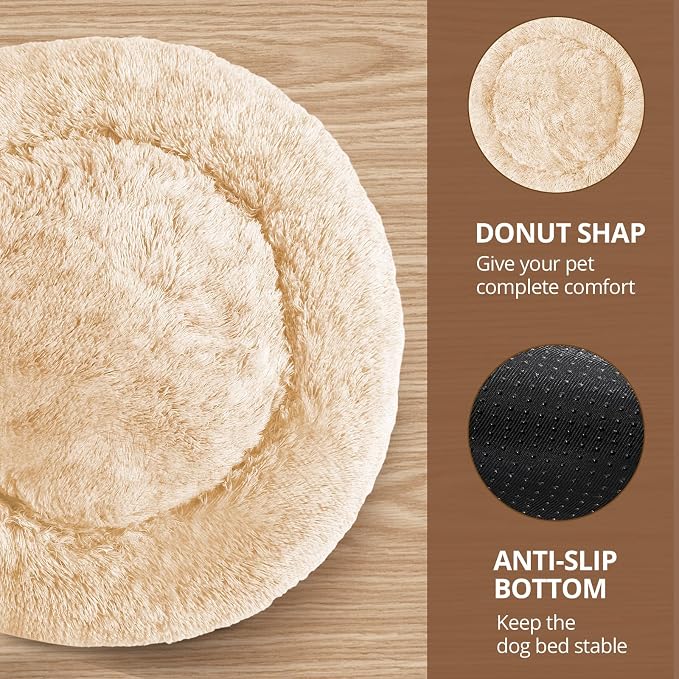 JOLLYVOGUE Calming Dog Bed Large Size Dog, Anti-Anxiety Donut Large Pet Bed - Image 3