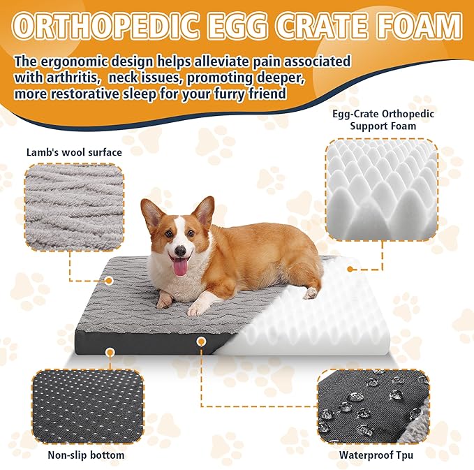 Orthopedic Dog Beds Large Sized Dog – Waterproof Plush Pet Mattress - Image 6