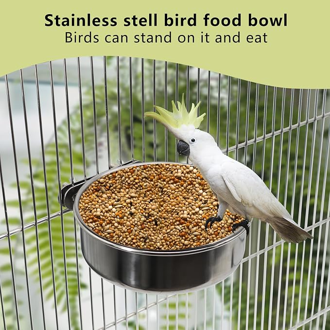4 Pcs Small Bird Feeding Dish Cups, Parrot Food Bowl Cage - Image 5